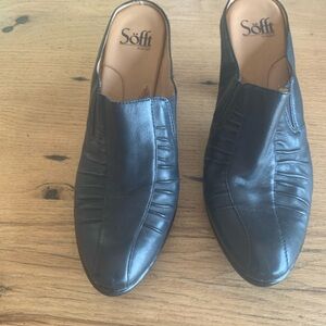 Sofft Leather‎ Mules Clogs Black /Blue Women’s 8 1/2 Preloved